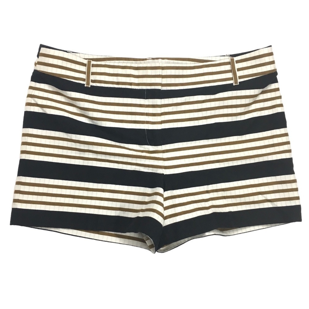 LOFT The Riviera Shorts Stripes 4" Inseam Minimalist Classic Style Plus Size 14